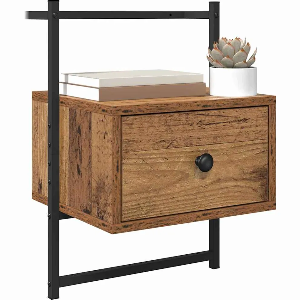 vidaXL Nachtkastje 2 st Oudhout 35 x 30 x 51 cm Bewerkt hout Bruin