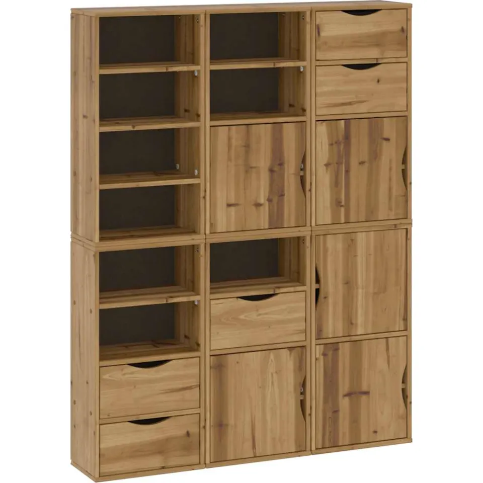 vidaXL Bijzetkasten 6 st "ODDA" 40x24x79 cm massief grenenhout Bruin