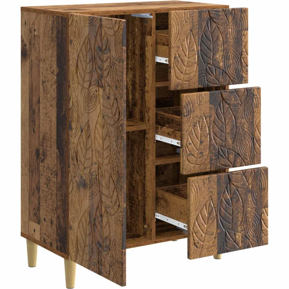 vidaXL Dressoir Oud hout 66 x 34,5 x 90 cm Bewerkt hout bruin, foto 4