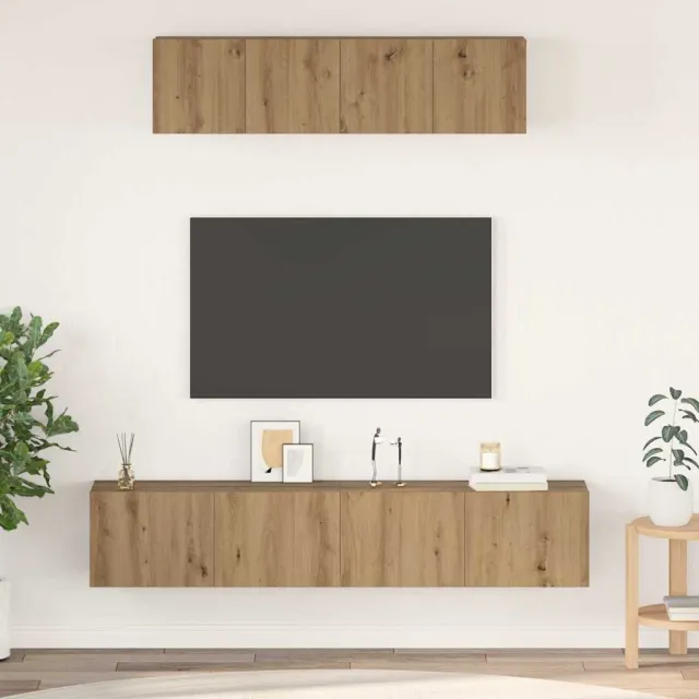 vidaXL Tv-meubelset 4 st Artisan Eiken Bewerkt hout, foto 2