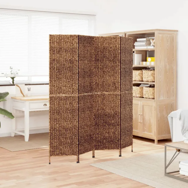vidaXL Kamerscherm met 4 panelen 163x180 cm waterhyacint bruin, foto 2