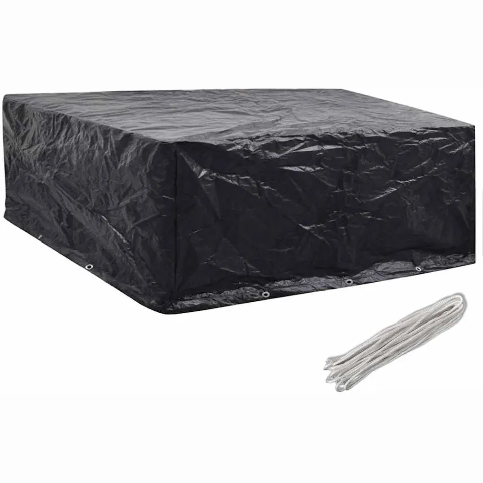 vidaXL Tuinmeubelhoezen 2 st 10 ogen 260x260x90 cm zwart, foto 2