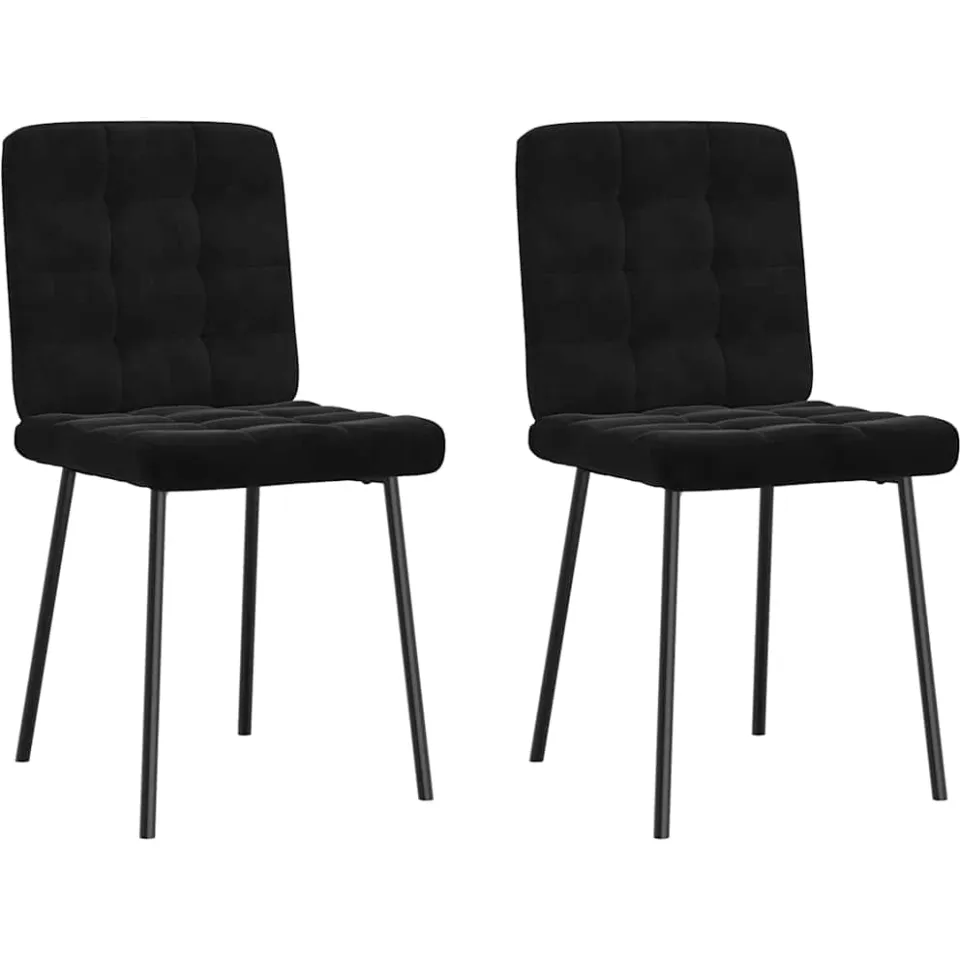vidaXL Eetkamerstoelen 2 st fluweel zwart, foto 3