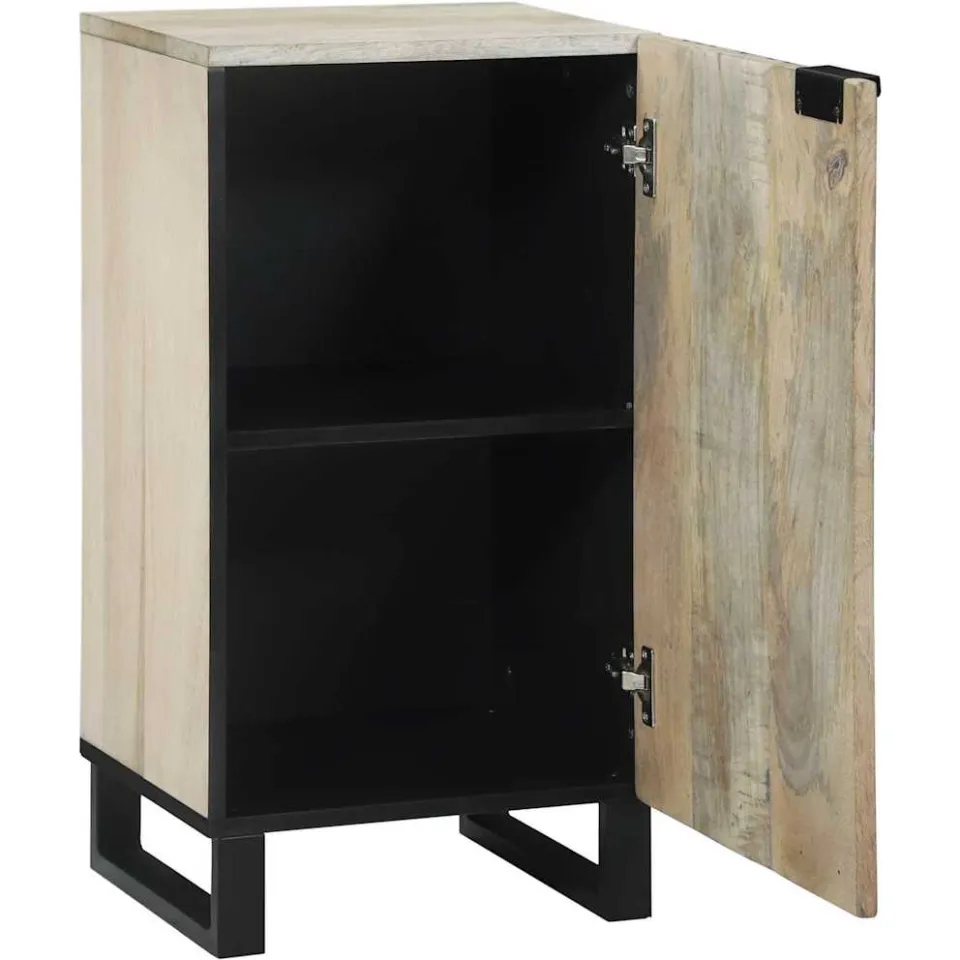 vidaXL Dressoir Wit 40 x 33 x 75 cm massief mangohout, foto 2