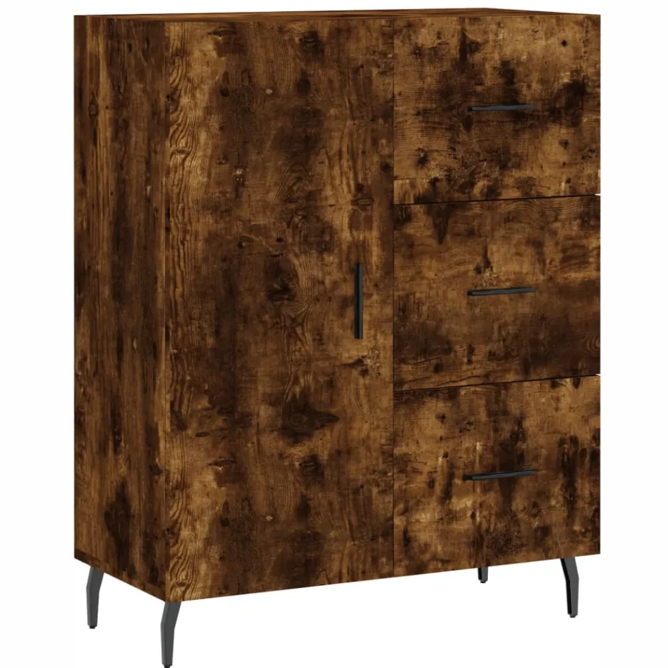vidaXL Dressoir 69,5x34x90 cm bewerkt hout gerookt eikenkleurig, foto 3