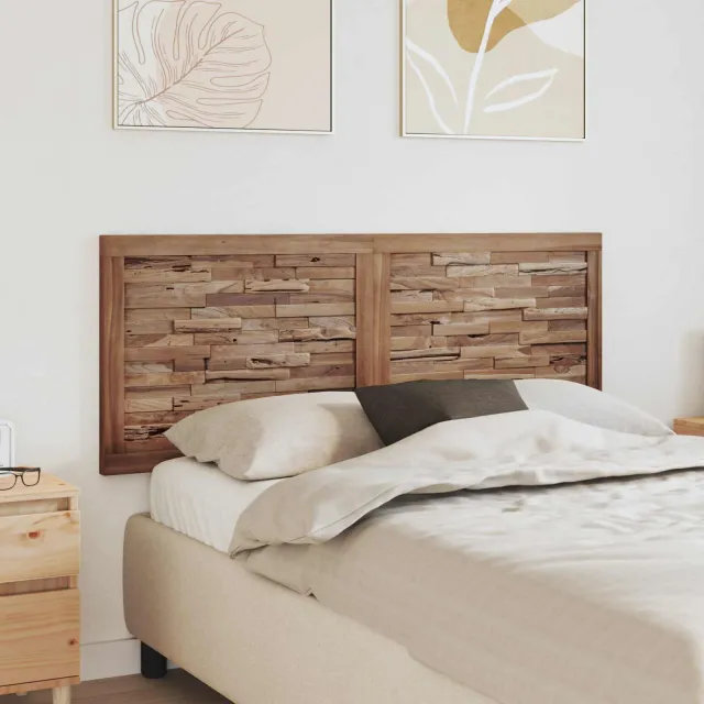 vidaXL Bed Hoofdbord Naturel Massief Teakhout Bruin
