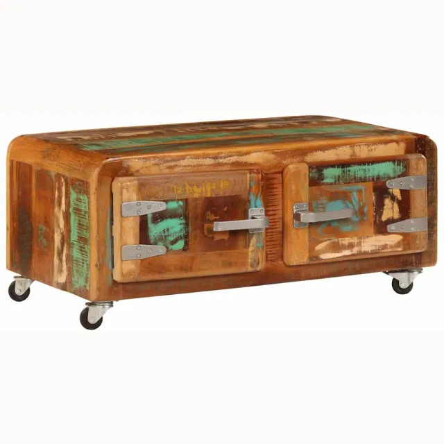 vidaXL Salontafel 85x55x40 cm massief gerecycled hout Meerkleurig