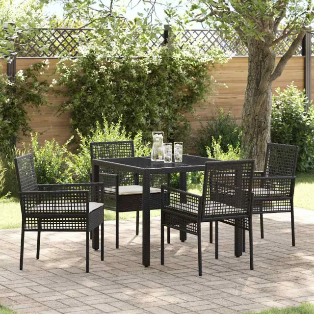 vidaXL Tuin eettafelset 5 st Bruin poly rattan