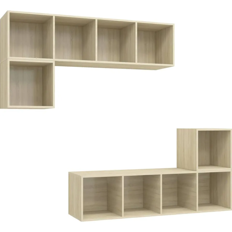 vidaXL 4-delige Tv-meubelset bewerkt hout sonoma eikenkleurig, foto 4