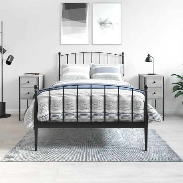 vidaXL Nachtkastjes 2 st 32x42x70 cm bewerkt hout grijs sonoma eiken, foto 2