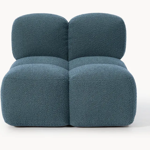 Westwing Collection Middelste module Tayla van bouclé Blauw