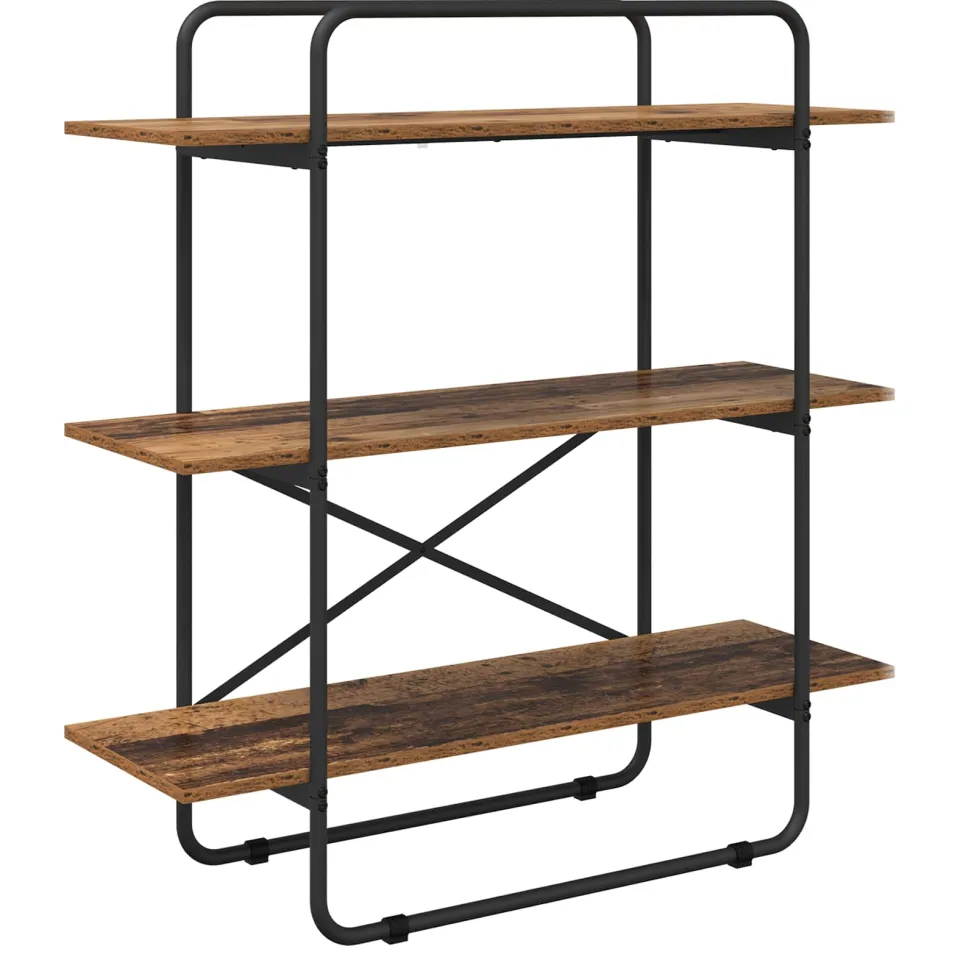 vidaXL Boekenrek 3-laags 100 x 35 x 105 cm PB Eikenhout, foto 3