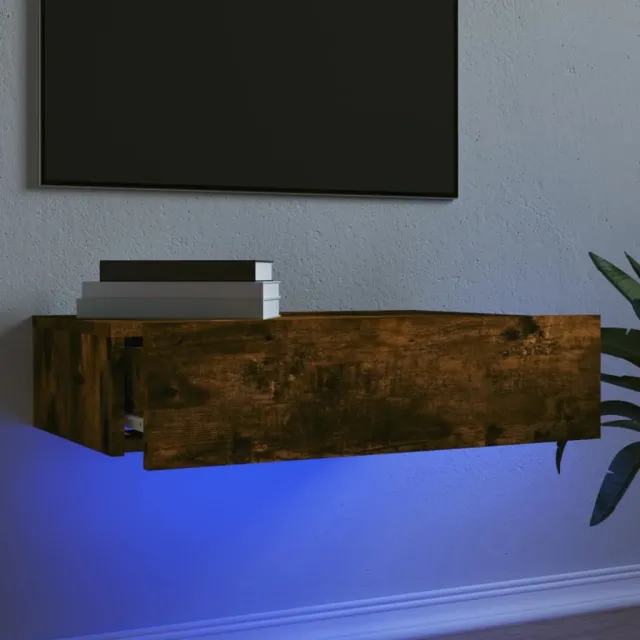vidaXL Tv-meubel met LED-verlichting 60x35x15,5 cm gerookt eikenkleur Bruin
