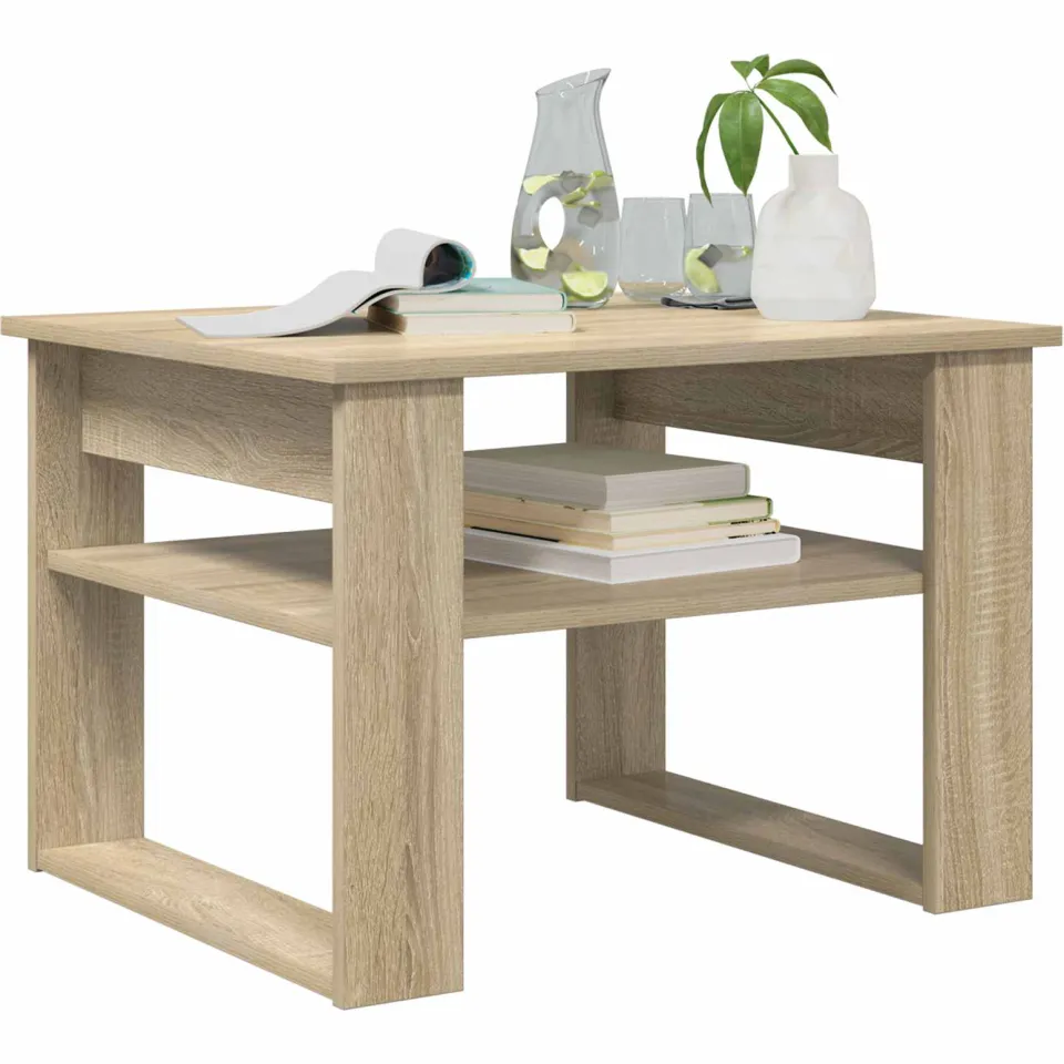 vidaXL Salontafel Sonoma Eiken 64 x 54 x 44 cm Bewerkt hout Bruin