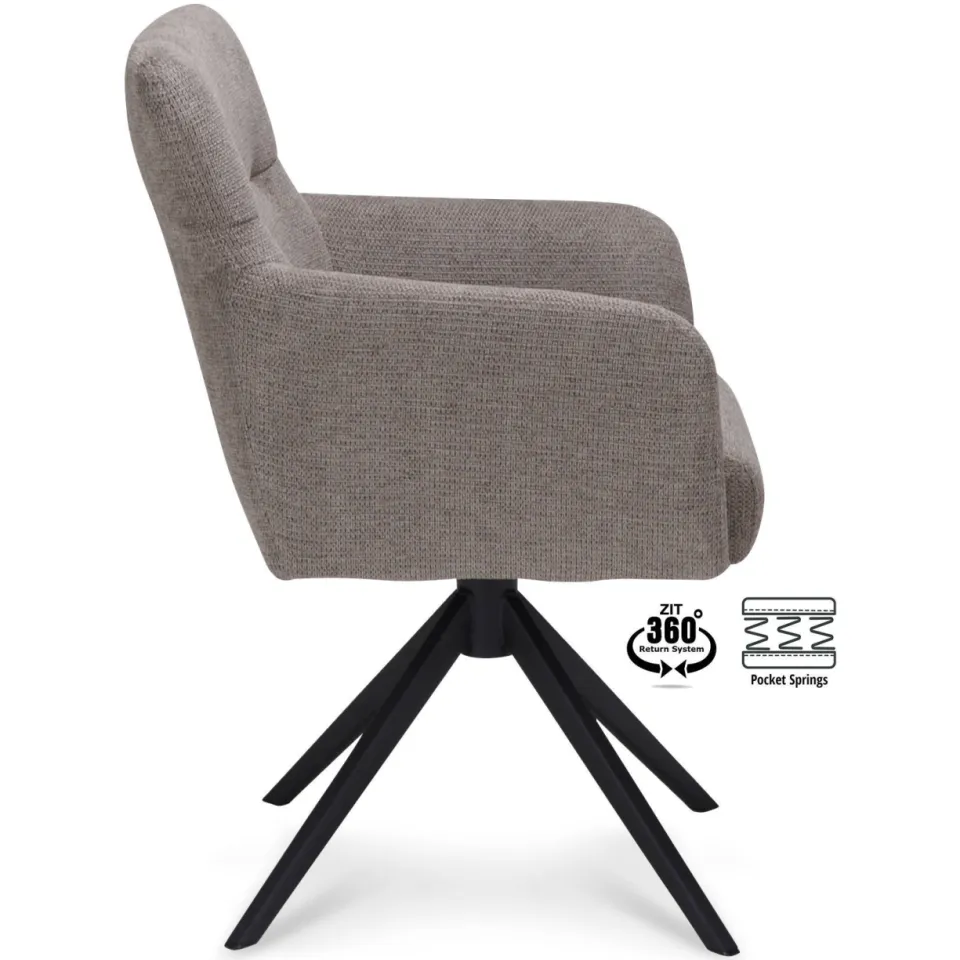 Wehkamp Home Meau armstoel taupe, foto 4