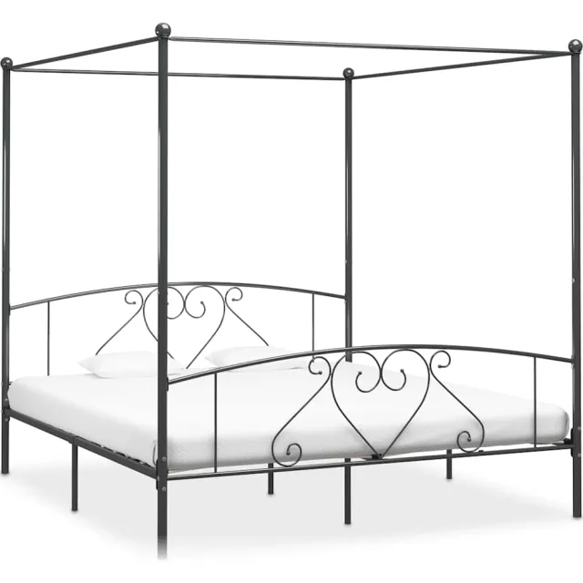 vidaXL Hemelbedframe metaal grijs 200x200 cm