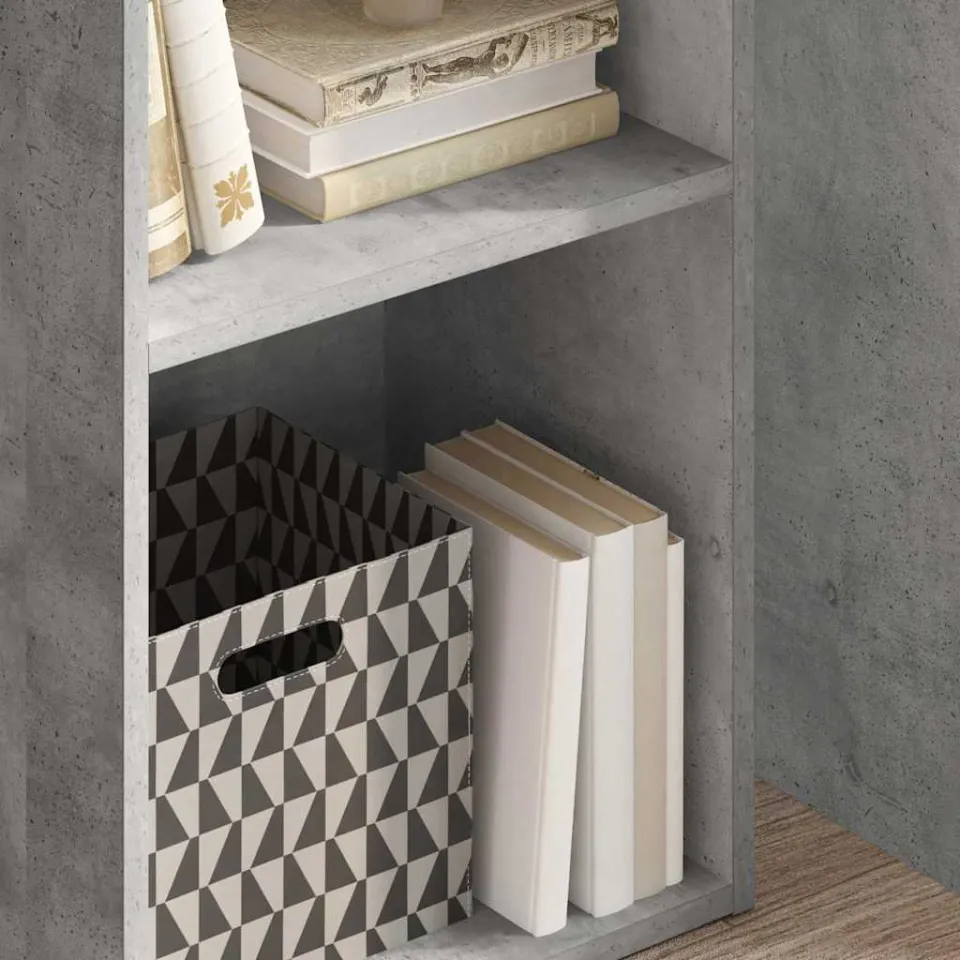 vidaXL Boekenkast met 2 schappen 40x30x76,5 cm bewerkt hout betongrijs grijs, foto 3