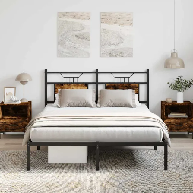 vidaXL Bedframe zonder matras hout gerookt eikenkleurig 140x200 cm