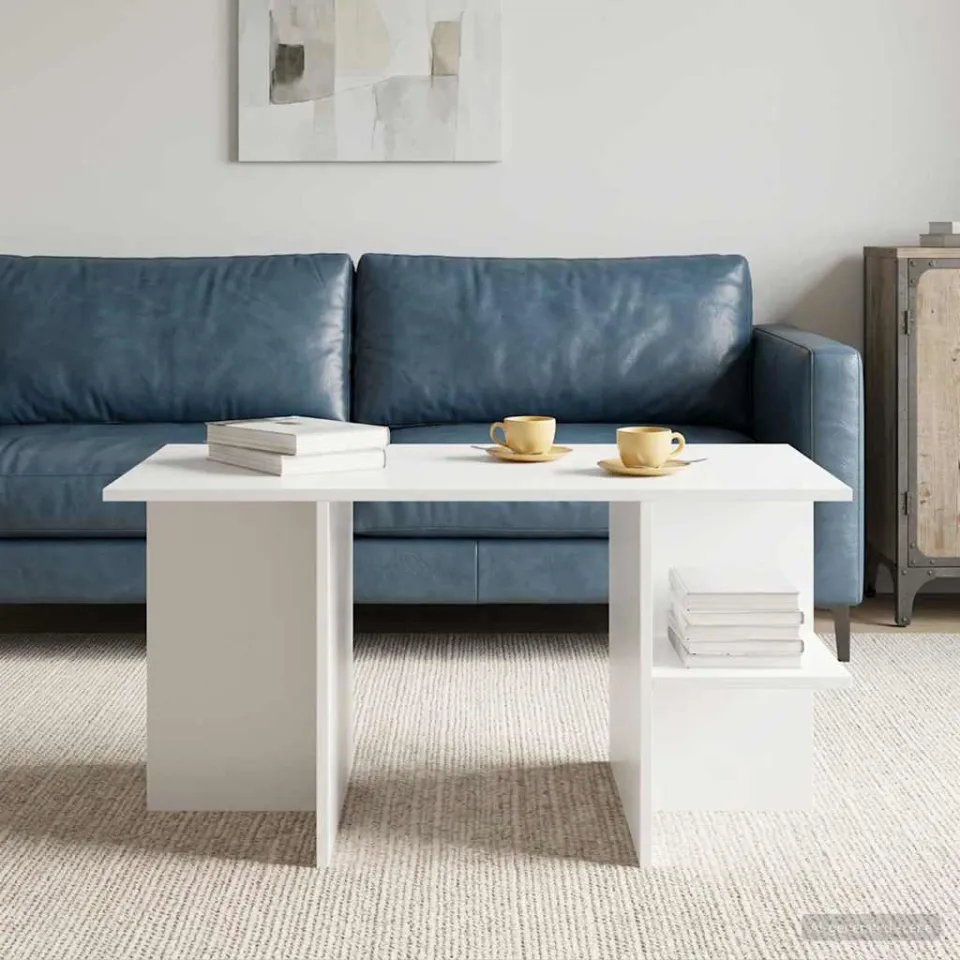 vidaXL Salontafel Wit 87 x 50 x 45 cm Geconstrueerd hout, foto 3
