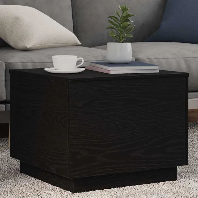 vidaXL Salontafel met LED-verlichting 50x50x40 cm zwart eikenkleurig, foto 2
