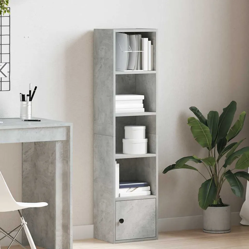 vidaXL Boekenkast 31x24x127 cm bewerkt hout betongrijs grijs, foto 2