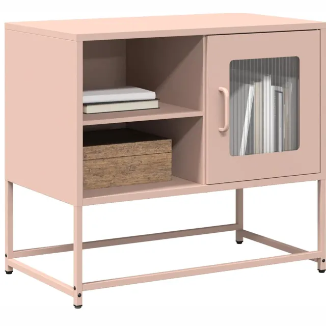 vidaXL Tv-meubel 68x39x60,5 cm staal roze
