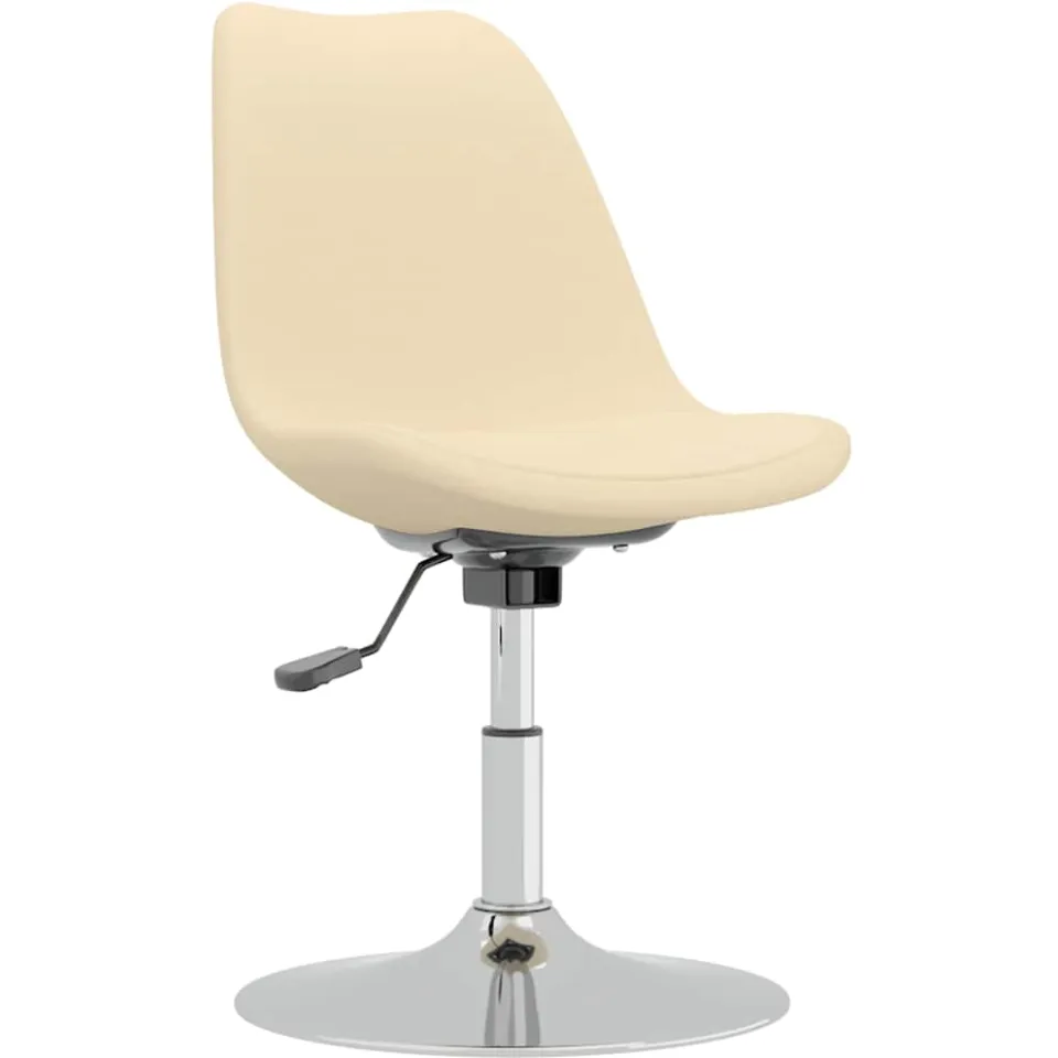 vidaXL Eetkamerstoelen 4 st draaibaar stof crèmekleurig, foto 3