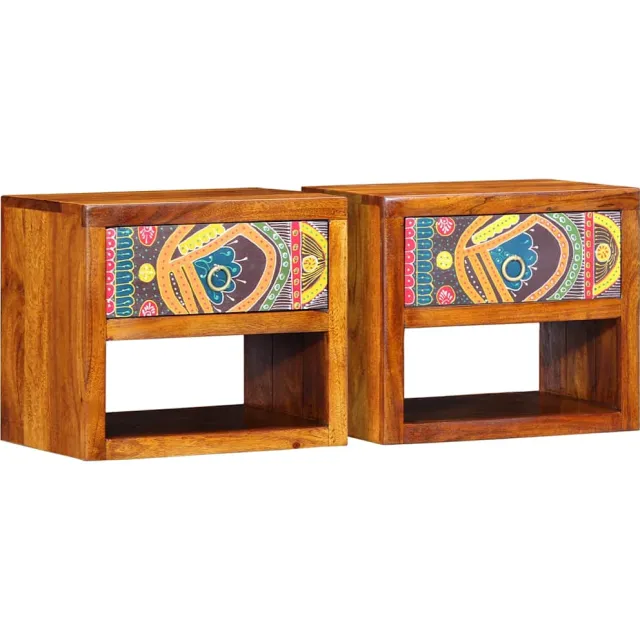 vidaXL Nachtkastje 2 st Bruin 40 x 35 x 35 cm Massief Acaciahout
