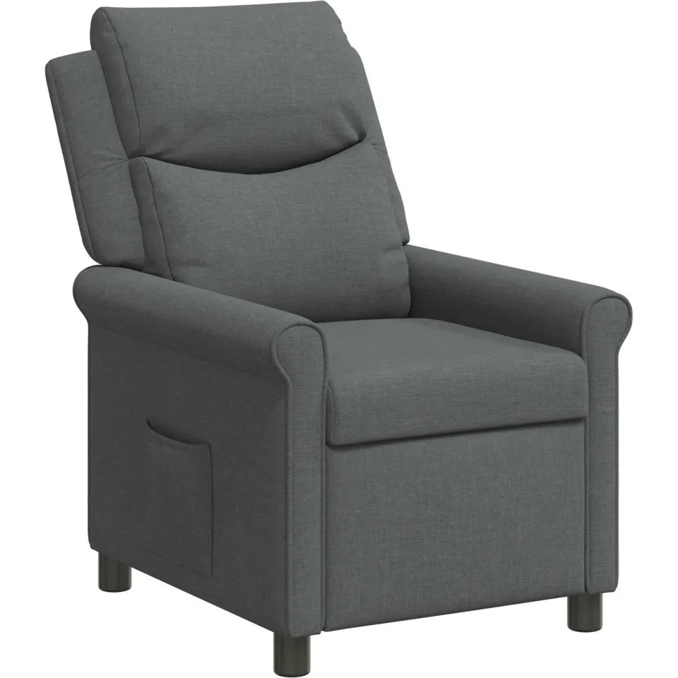 vidaXL Ligstoel Donkergrijs 69 x 93 x 102 cm Stof