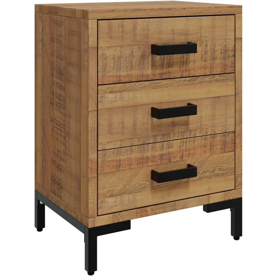 vidaXL Nachtkastjes 2 st 40x30x55 cm massief grenenhout Bruin