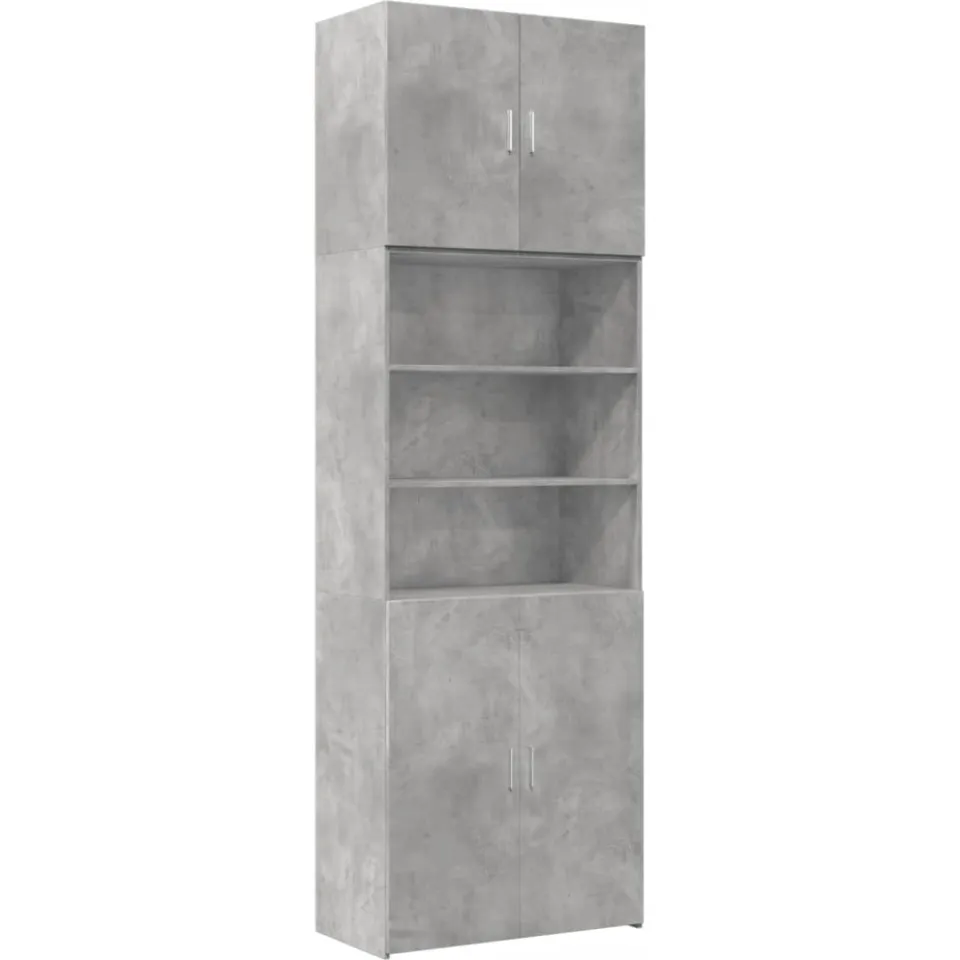 vidaXL Hoge kast 80x42,5x249 cm bewerkt hout betongrijs grijs, foto 3