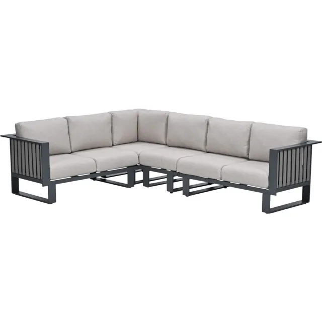 Garden Impressions Gabon loungeset hoek 4-delig links - sandstone Donker grijs