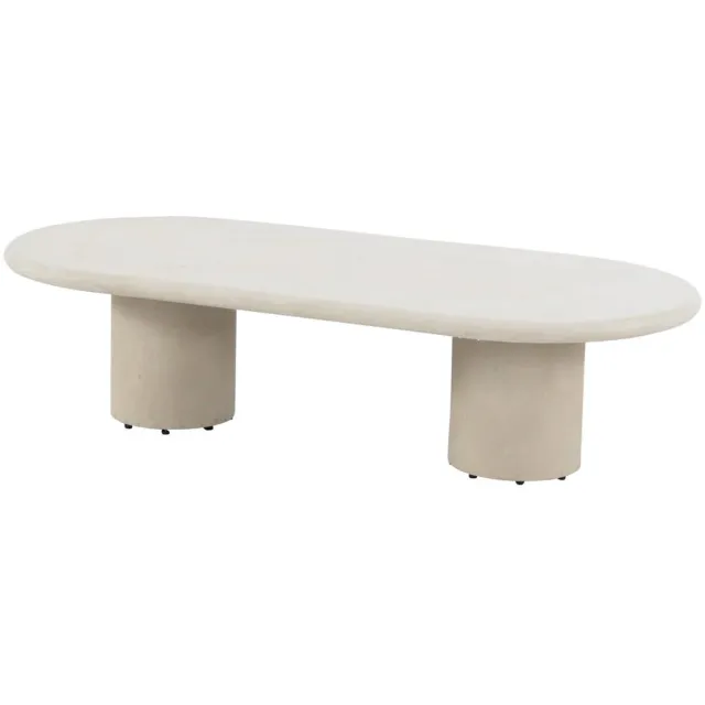 4 Seasons Outdoor Hampton lounge tuintafel ovaal mortex beige 140x65xH35 cm 4 Seasons Outdoor