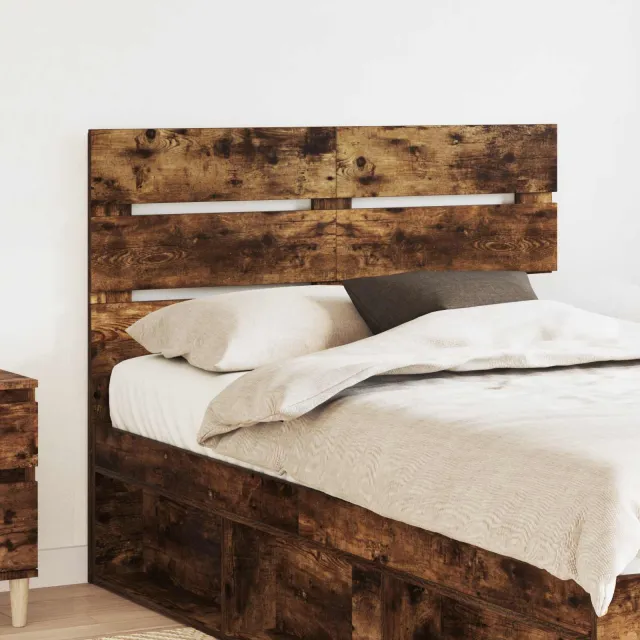 vidaXL Hoofdbord Gerookt eiken Bewerkt hout Bruin