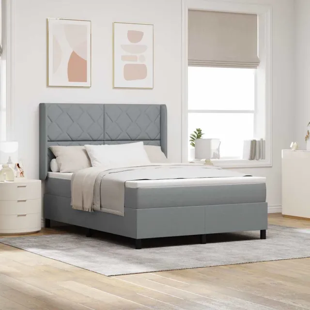 vidaXL Boxspringbed met kussen Lichtgrijs 200 x 160 cm Stof
