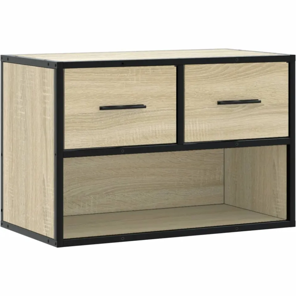 vidaXL Tv-meubel 60x31x39,5 cm bewerkt hout metaal sonoma eikenkleurig, foto 3