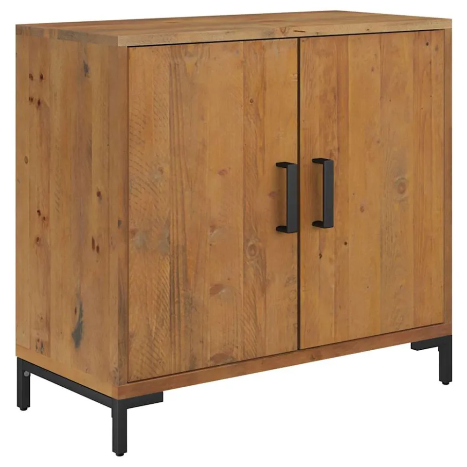 vidaXL Dressoir 75x35x70 cm massief grenenhout bruin, foto 3