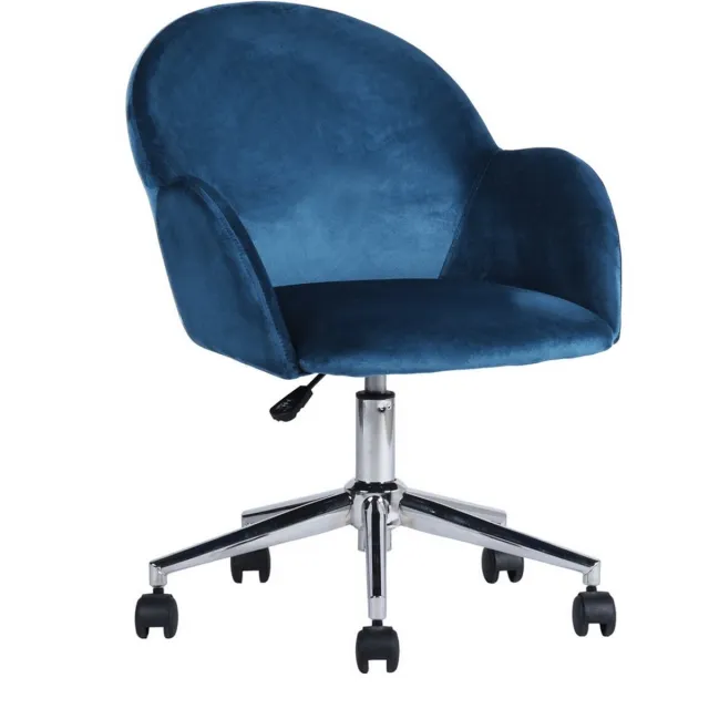 CaliCosy Stoffen bureaustoel met zwenkwielen en armleuningen 57x62x77 87cm Blauw