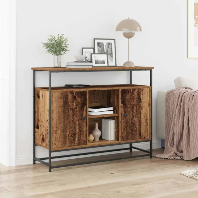 vidaXL Dressoir Oudhout 100 x 35 x 80 cm Bewerkt hout Bruin