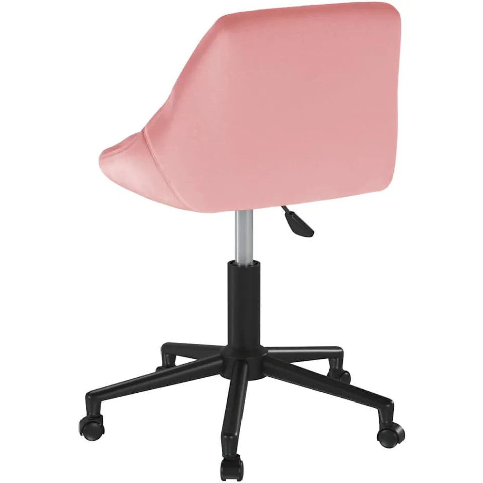 vidaXL Eetkamerstoel draaibaar fluweel roze, foto 3