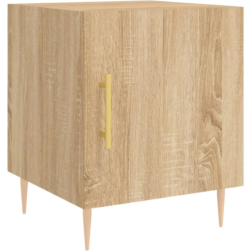 vidaXL Nachtkastjes 2 st 40x40x50 cm bewerkt hout sonoma eikenkleurig Bruin