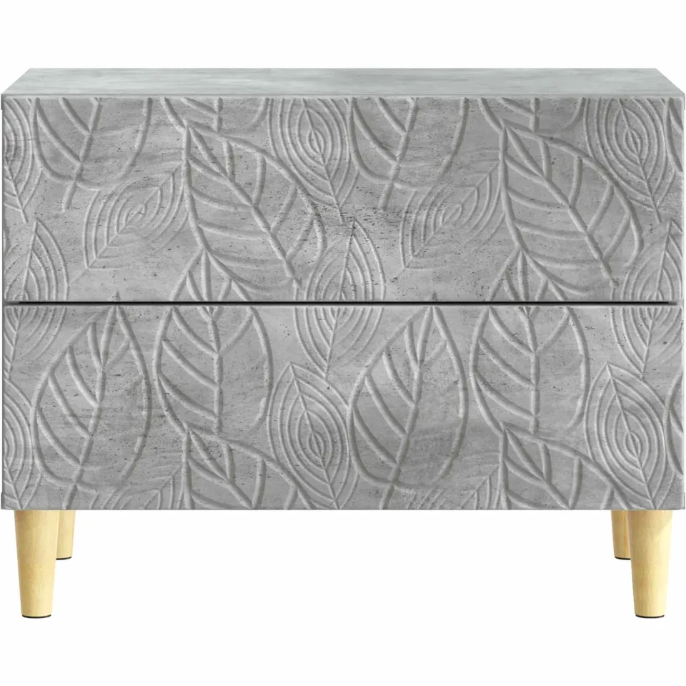 vidaXL Nachtkastje Betongrijs 62 x 34,5 x 48 cm Bewerkt hout grijs, foto 4
