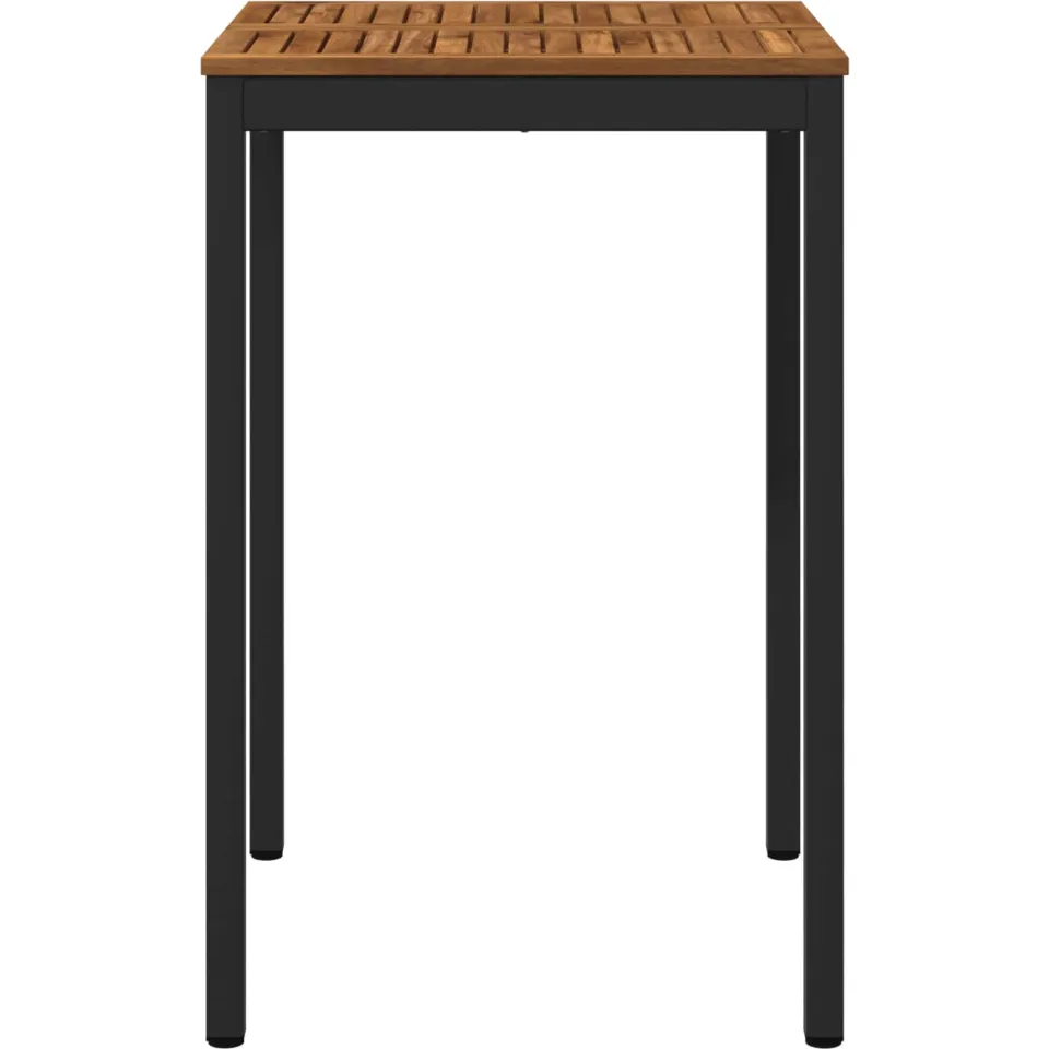 vidaXL Tuinbar Tafel NAARDEN Naturel en Zwart 70 x 68,5 x 105 cm Bruin
