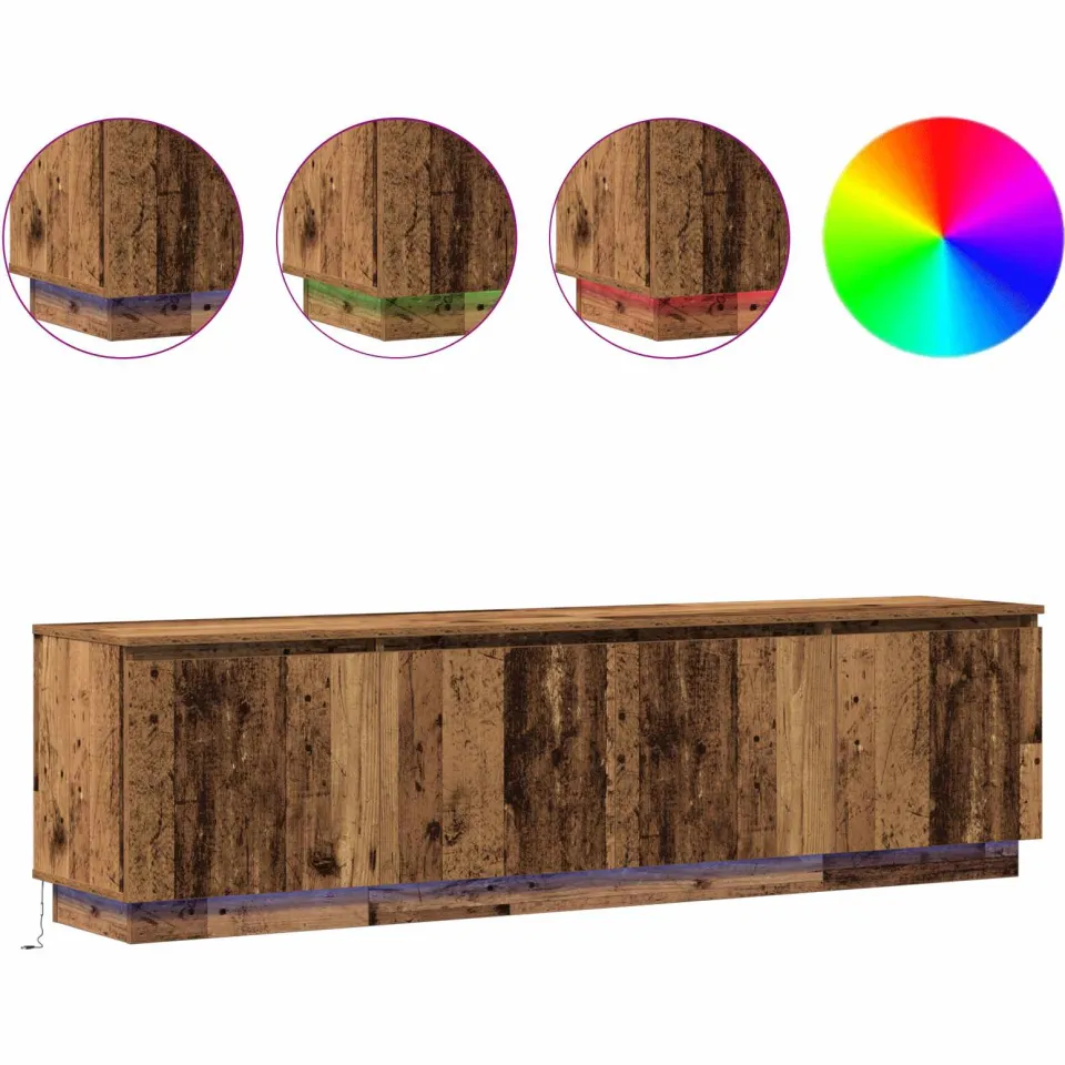 vidaXL TV-kast 180 x 38 x 49 cm Oud Hout Bewerkt hout bruin, foto 4