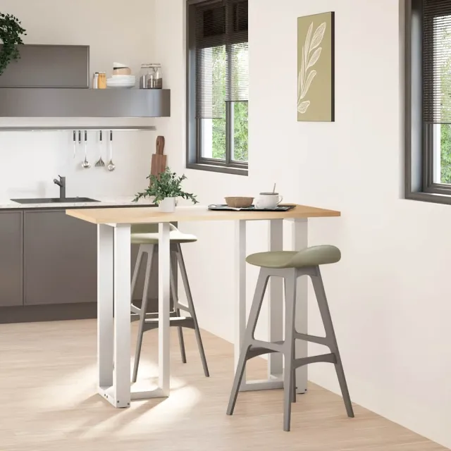 vidaXL Bartafelpoten 2 st T-vormig 40x35x(100-101) cm staal wit