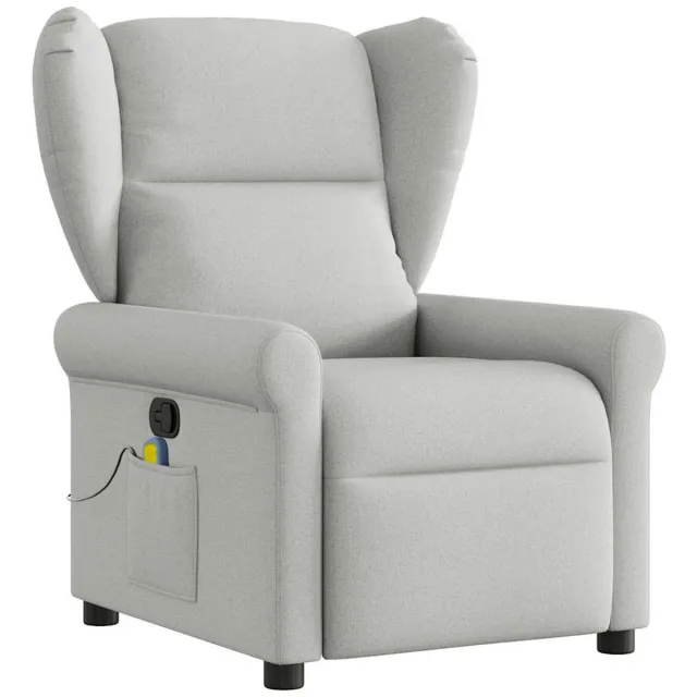 vidaXL Massagestoel - verstelbaar - stof - wolk - grijs wolk grijs