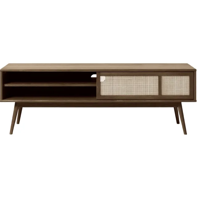 Olivine Boas houten tv meubel gerookt eiken - 150 x 45 cm Bruin
