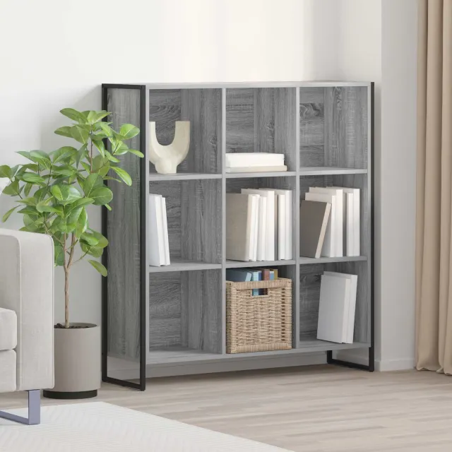vidaXL Boekenkast Grijs Sonoma 99,5 x 30 x 108 cm Bewerkt hout, foto 2