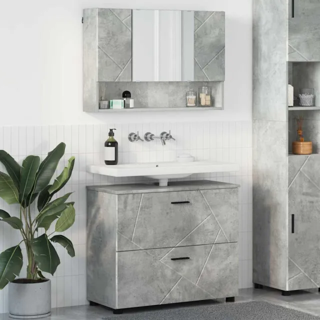 vidaXL Badkamermeubelset 2 st Beton Grijs 76,5 x 35 x 64 cm, foto 2