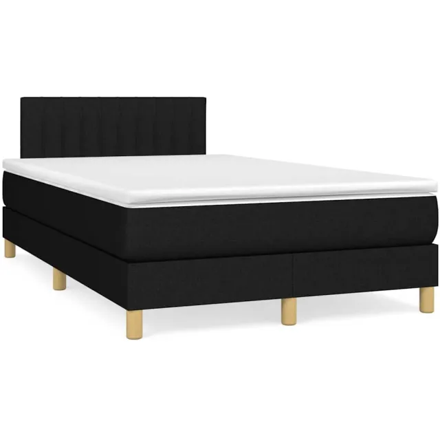 vidaXL Boxspring met matras en LED stof zwart 120x190 cm